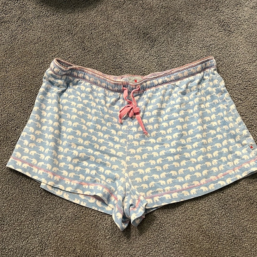 Elephant print pajama shorts